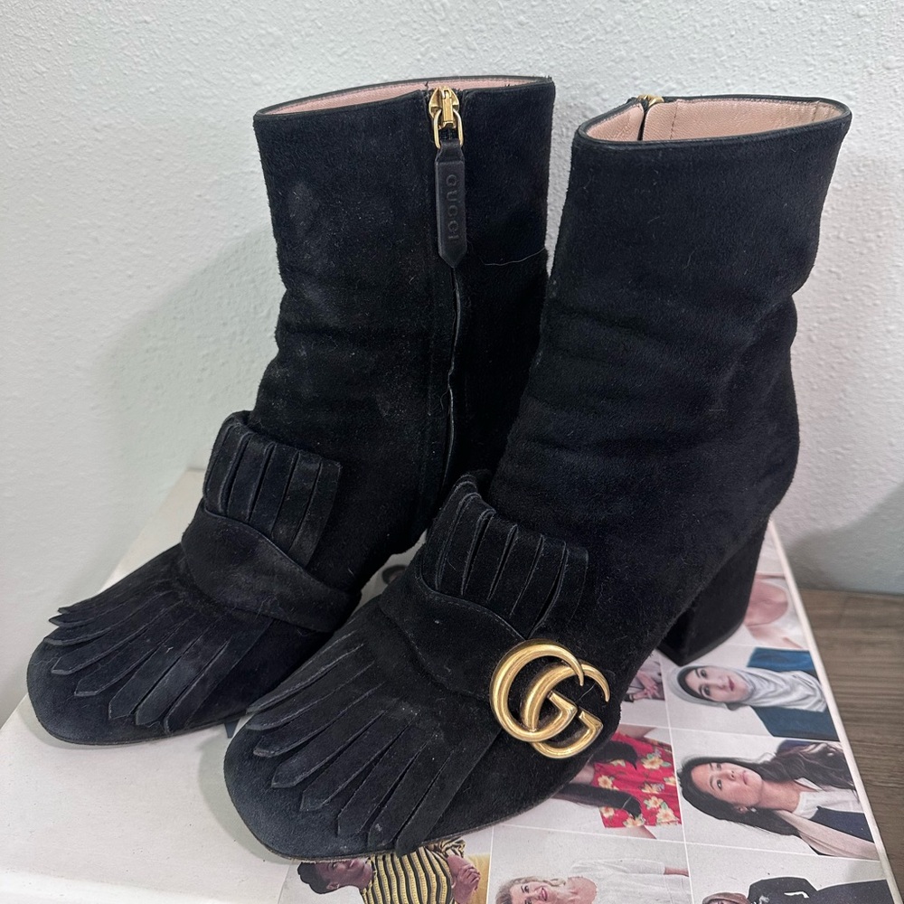 Gucci Marmont GG Ankle Boots EU Size 37